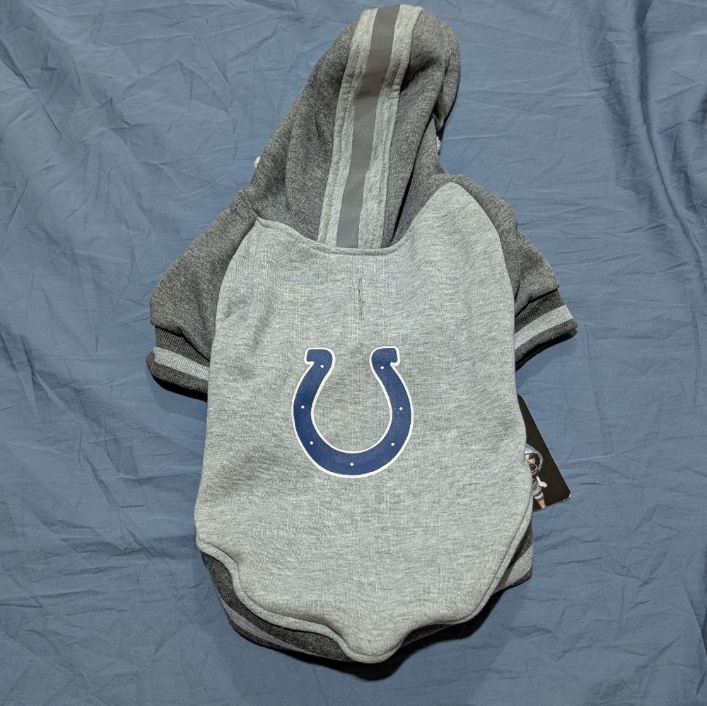 NFL Indianapolis Colts Gray and Blue Hoodie, Size Medium